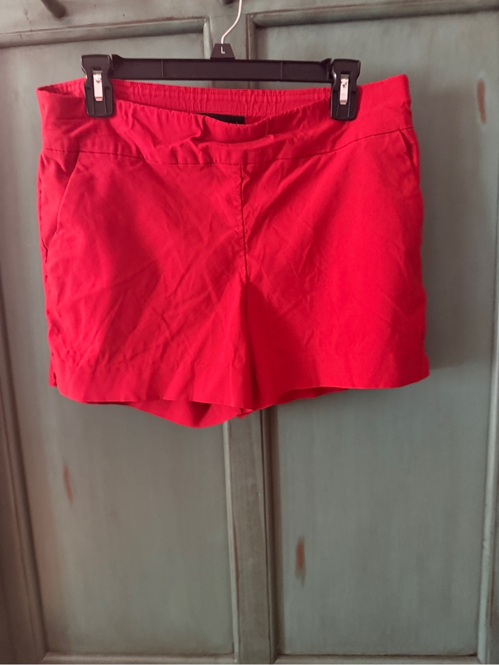 New York & Company Bright Red High-Waist Casual Shorts